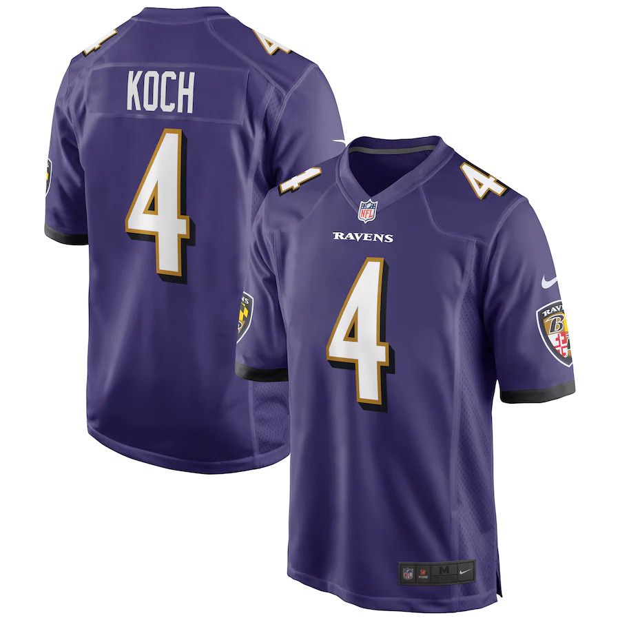 Men Baltimore Ravens #4 Sam Koch Nike Purple Game NFL Jersey->baltimore ravens->NFL Jersey